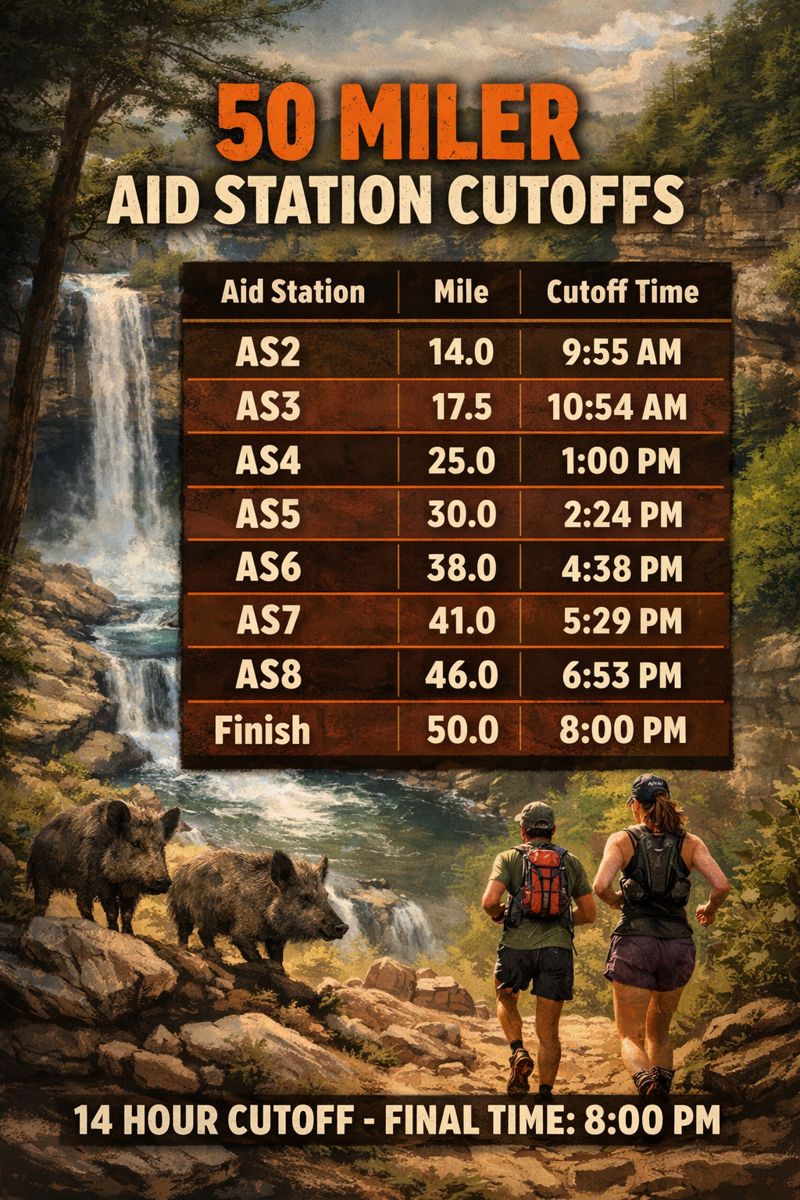Caney Fork aid station cutoffs