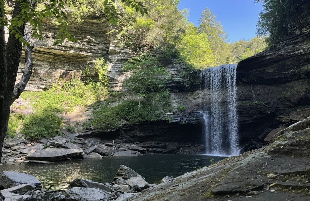 Waterfall along the Caney Fork course