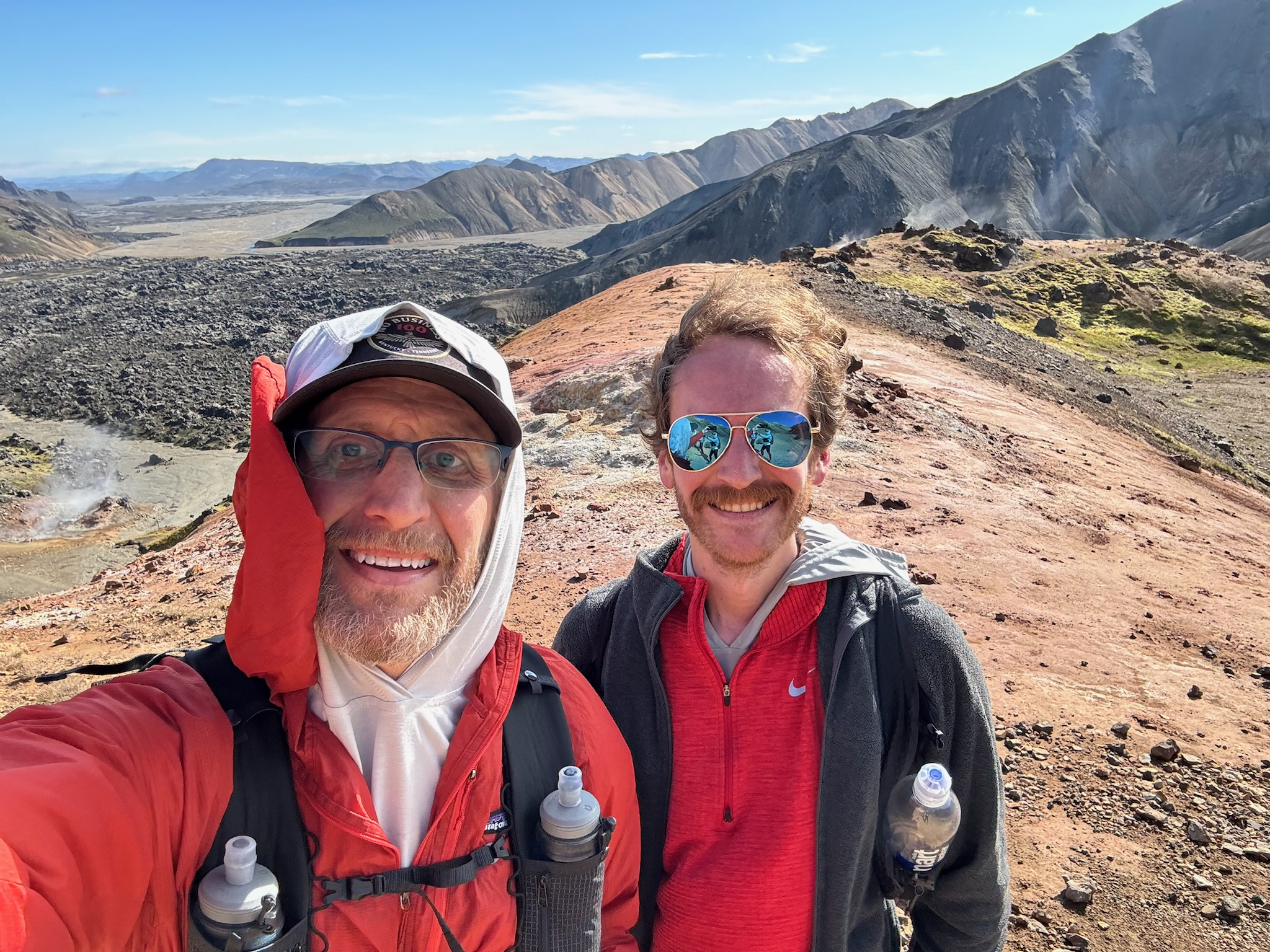 A father and son on the Laugavegur trail together
