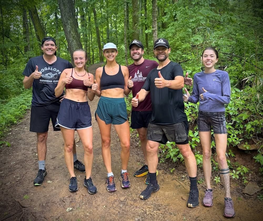Sasquatchalope trail runners on the trail at Percy Warner Park